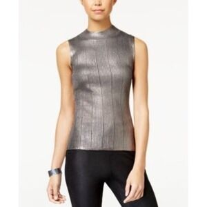 Xoxo Juniors' Metallic Mock-Neck Tank Sweater - Silver M